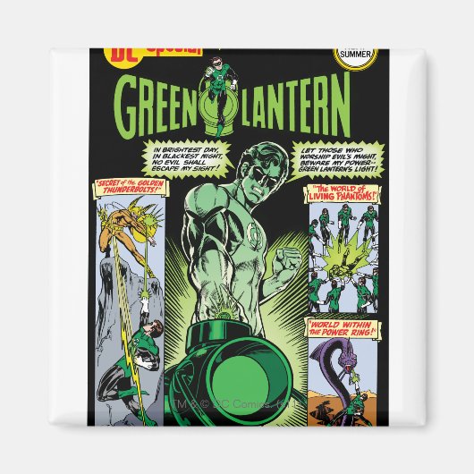 Groene Lantaarn - Groene Grijze Comic Magneet (Voorkant)