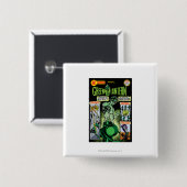 Groene Lantaarn - Groene Grijze Comic Vierkante Button 5,1 Cm (Voorkant /achterkant)