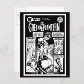 Groene Lantaarn - Groene met de hand beklede Comic Briefkaart (Voorkant / Achterkant)