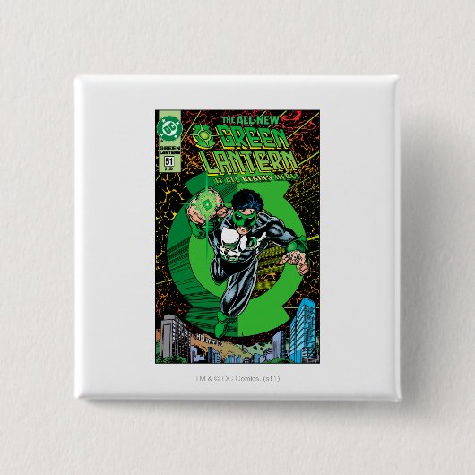 Groene Lantaarn - Het begint allemaal hier Vierkante Button 5,1 Cm (Voorkant)