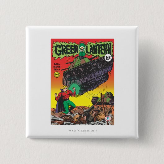 Groene Lantaarn in de loopgraven Vierkante Button 5,1 Cm (Voorkant)