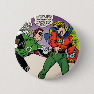 Groene Lantaarn in de ring Ronde Button 5,7 Cm