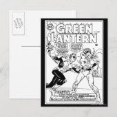 Groene Lantaarn in de ring, zwart en wit Briefkaart (Voorkant / Achterkant)