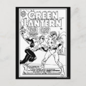 Groene Lantaarn in de ring, zwart en wit Briefkaart (Voorkant)