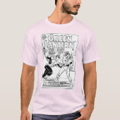 Groene Lantaarn in de ring, zwart en wit T-shirt (Voorkant)