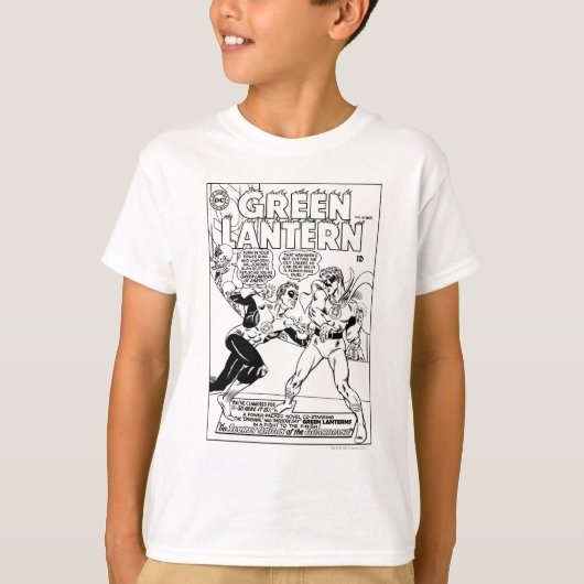 Groene Lantaarn in de ring, zwart en wit T-shirt (Voorkant)