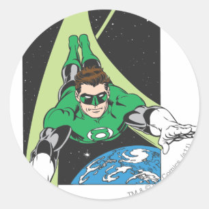 Groene Lantaarn in de ruimte Ronde Sticker