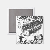 Groene Lantaarn in de trenches, zwart en wit Magneet (Voorkant / Achterkant)