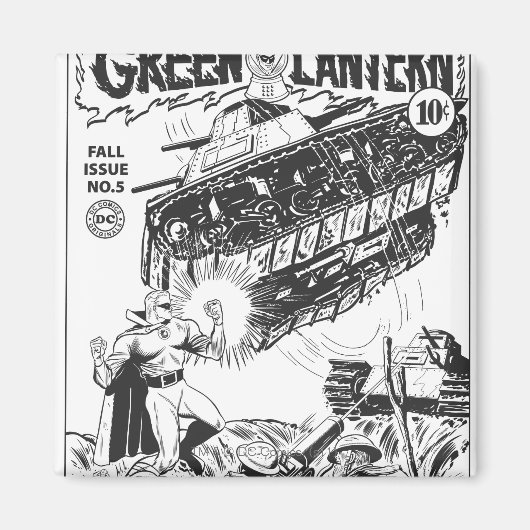 Groene Lantaarn in de trenches, zwart en wit Magneet (Voorkant)