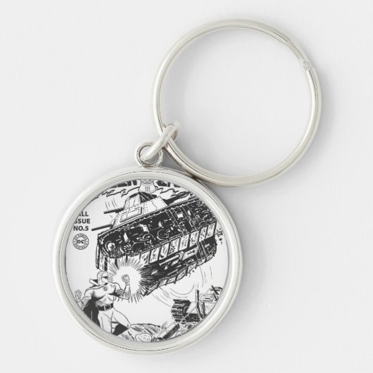 Groene Lantaarn in de trenches, zwart en wit Sleutelhanger (Voorkant)