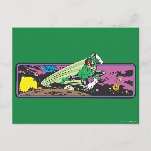 Groene Lantaarn in Ruimte Briefkaart (Voorkant)