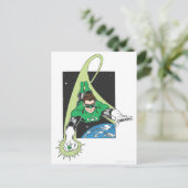 Groene Lantaarn in ruimte Briefkaart (Staand voorkant)