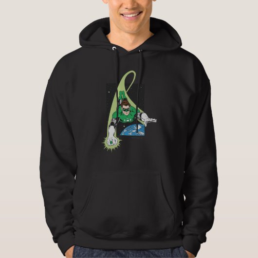 Groene Lantaarn in ruimte Hoodie (Voorkant)