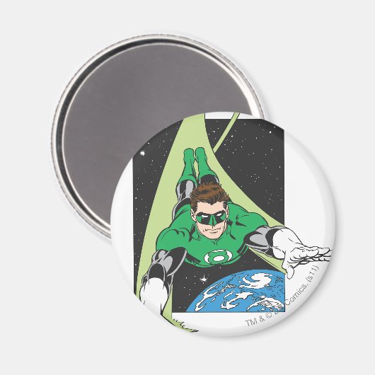 Groene Lantaarn in ruimte Magneet (Voorkant / Achterkant)