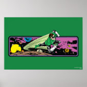 Groene Lantaarn in ruimte Poster (Voorkant)