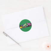 Groene Lantaarn in ruimte Ronde Sticker (Envelop)