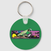 Groene Lantaarn in ruimte Sleutelhanger (Voorkant)