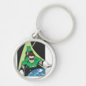 Groene Lantaarn in ruimte Sleutelhanger (Voorkant)