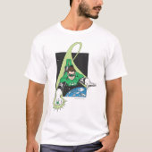 Groene Lantaarn in ruimte T-shirt (Voorkant)