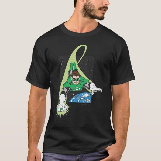 Groene Lantaarn in ruimte T-shirt (Voorkant)