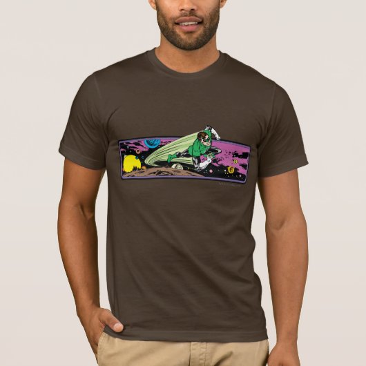 Groene Lantaarn in ruimte T-shirt (Voorkant)