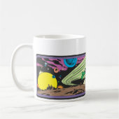 Groene lantaarn maakt door ruimte koffiemok (Links)