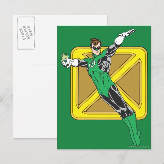 Groene Lantaarn met achtergrond Briefkaart (Voorkant / Achterkant)