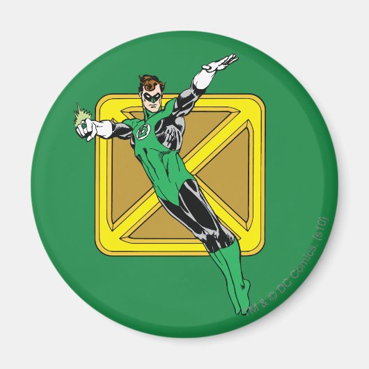 Groene Lantaarn met achtergrond Magneet (Voorkant)