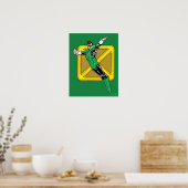 Groene Lantaarn met achtergrond Poster (Keuken)