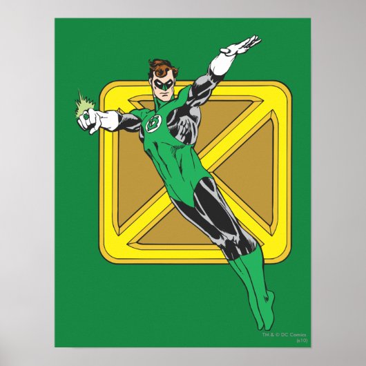 Groene Lantaarn met achtergrond Poster (Voorkant)