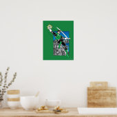 Groene Lantaarn met achtergrond stad Poster (Keuken)