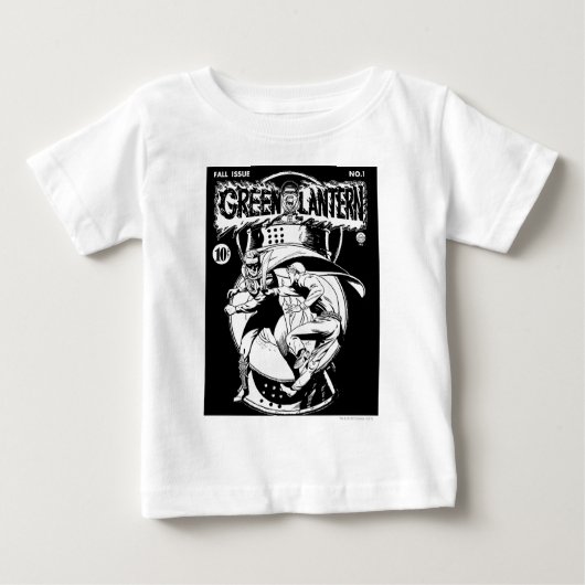 Groene Lantaarn met cape in gevecht, zwart en wit (Voorkant)