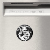 Groene Lantaarn met cape in gevecht, zwart en wit Magneet (Insitu (Vaatwasser))