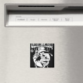 Groene Lantaarn met cape in gevecht, zwart en wit Magneet (Insitu (Vaatwasser))