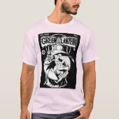 Groene Lantaarn met cape in gevecht, zwart en wit T-shirt (Voorkant)