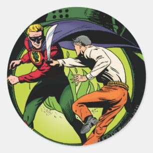 Groene Lantaarn met kapje in gevecht Ronde Sticker