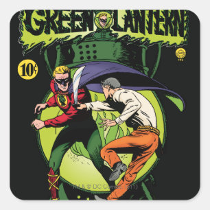 Groene Lantaarn met kapje in gevecht Vierkante Sticker