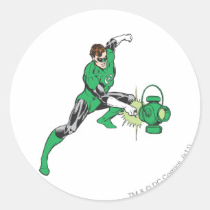 Groene Lantaarn met Lantaarn 2 Ronde Sticker