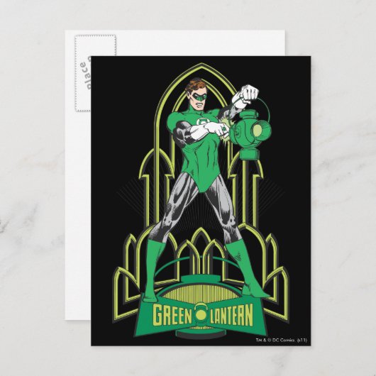 Groene Lantaarn met letters Briefkaart (Voorkant / Achterkant)