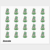 Groene Lantaarn met letters Ronde Sticker (Vel)
