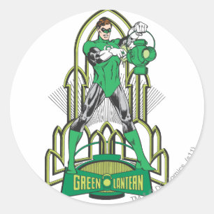 Groene Lantaarn met letters Ronde Sticker