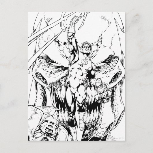 Groene Lantaarn met lichtstroom Briefkaart (Voorkant)