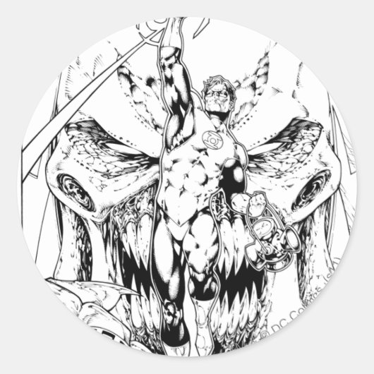 Groene Lantaarn met lichtstroom Ronde Sticker (Voorkant)