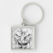 Groene Lantaarn met lichtstroom Sleutelhanger (Voorkant)