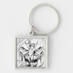 Groene Lantaarn met lichtstroom Sleutelhanger