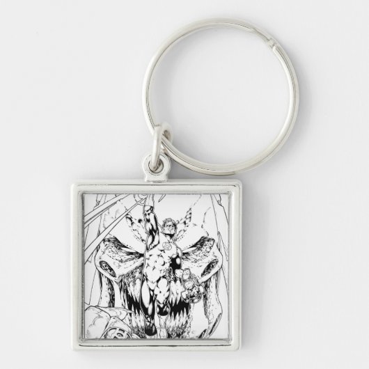 Groene Lantaarn met lichtstroom Sleutelhanger (Voorkant)