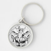 Groene Lantaarn met lichtstroom Sleutelhanger (Voorkant)