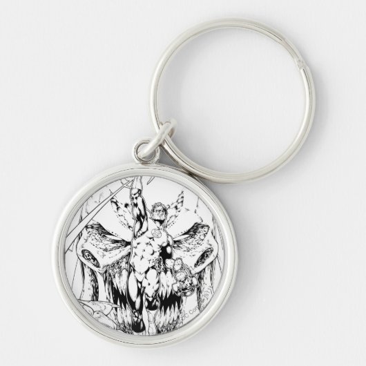 Groene Lantaarn met lichtstroom Sleutelhanger (Voorkant)