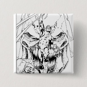 Groene Lantaarn met lichtstroom Vierkante Button 5,1 Cm