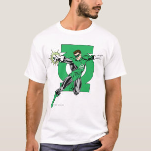 Groene Lantaarn met Logo Achtergrond T-shirt